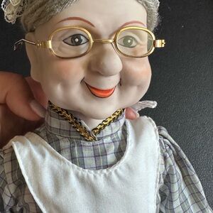 Dynasty Doll with Plaid Dress and Apron